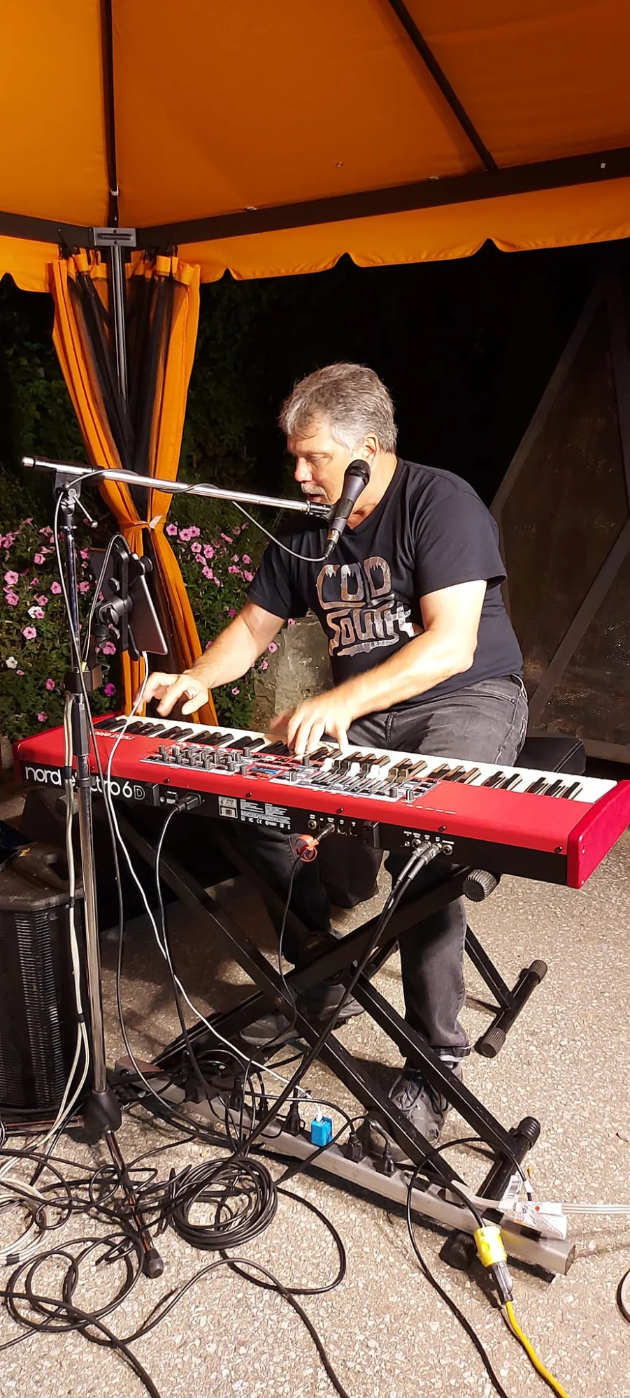 Roy at outdoor patio event